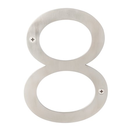 SURE-LOC HARDWARE Sure-Loc Hardware Stainless Steel House Number, 6, No. 8, Satin Stainless HNSS6-8 SS